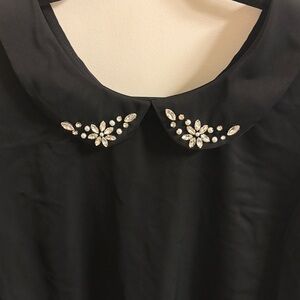 Torrid Black Blouse with Embellished Collar